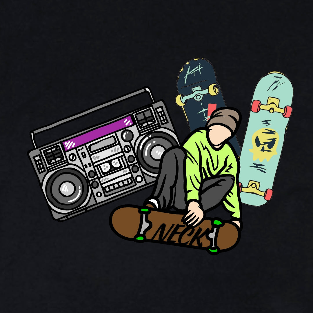 Camiseta Oversized Skate - Preto
