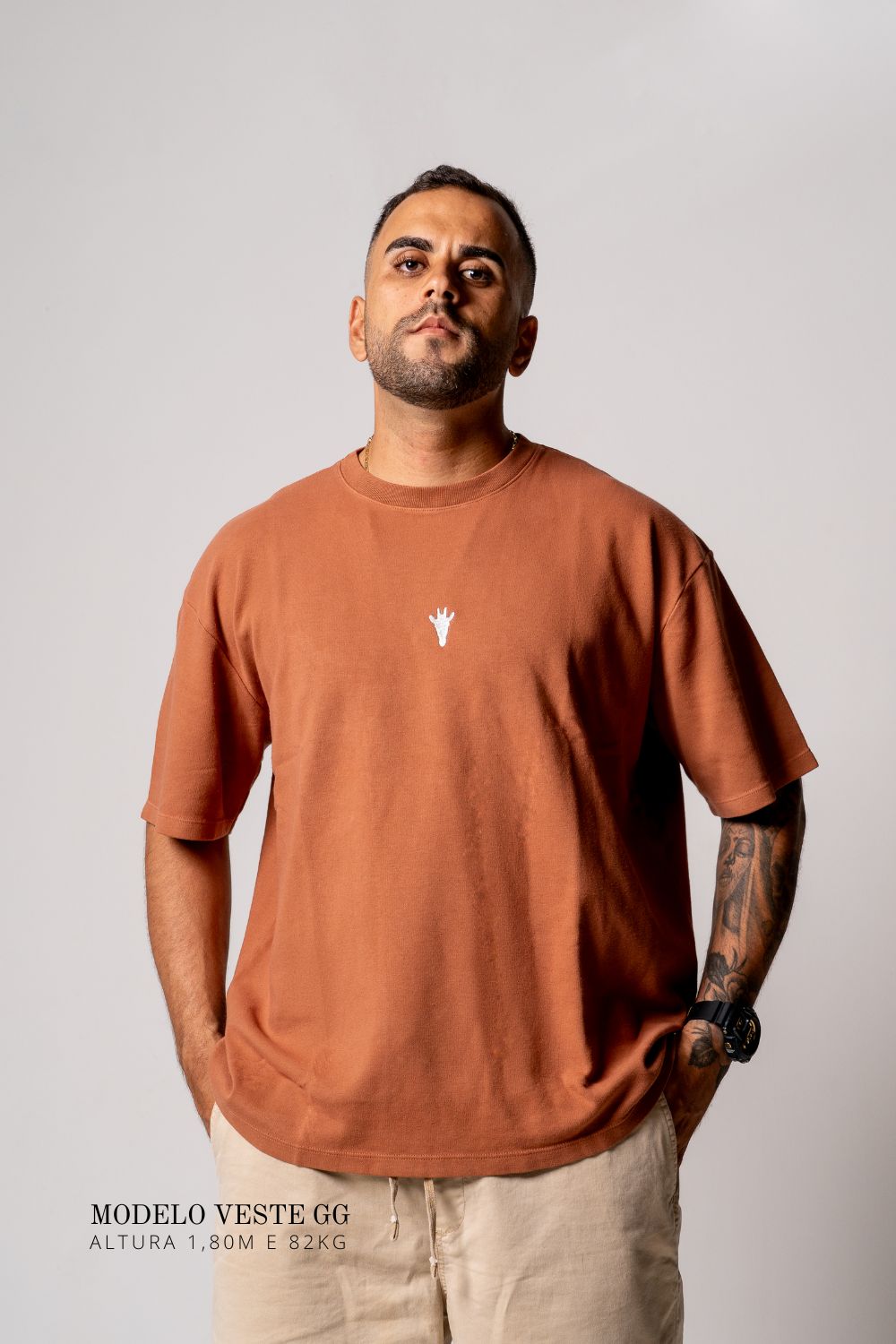 Camiseta Oversized Prime Marrom